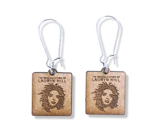 Unique Lauryn Hill 'Miseducation' Handmade Wood Earrings