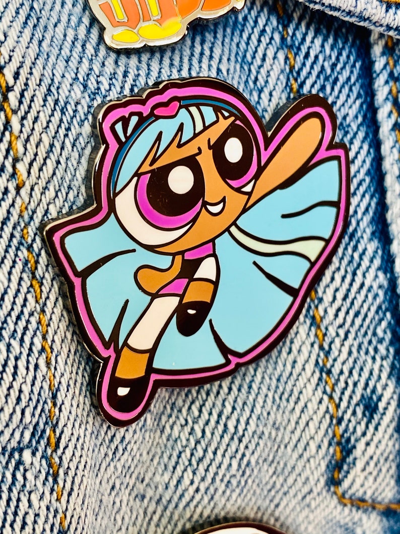 Power Puff Girl Blisstina Enamel Brooch Enamel Pin Brooch Power Puff Lapel Pin Retro Enamel Pin Retro Gift mothers day gift image 3