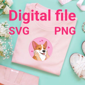 Cute Happy Corgi – Adorable Dog Vector Illustration | Printable Digital Art (SVG & PNG)