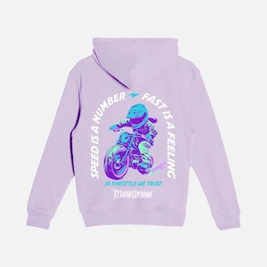 Fast Feeling - Lilac, Youth hoodie, motocross, dirt bike, quads, racing, off road