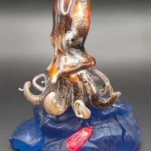 Octopus on Blu Rock -Murano Glass Fish Sculpture -Wedding Gift - Art Glass - Animal Decor -Luxury gift -Italian handmade art