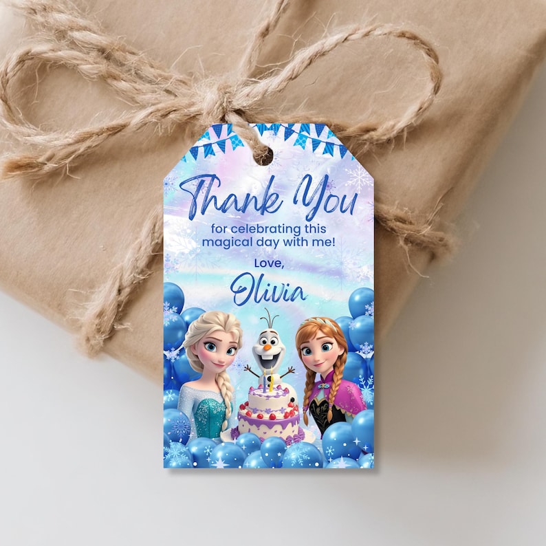 Add a magical touch to your Frozen birthday party with these Frozen party favor tags. Perfect as Frozen thank you tags or party bag labels, these printable tags are ideal for your little one's celebration.