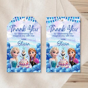Add a magical touch to your Frozen birthday party with these Frozen party favor tags. Perfect as Frozen thank you tags or party bag labels, these printable tags are ideal for your little one's celebration.