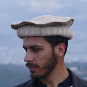 Handmade Afghan Cap, Traditional Chitrali Pakul, Warm Wool Cap