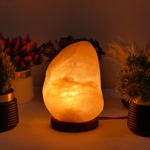 Handgefertigte rosa Himalaya-Salzlampe, heilende Himalaya-Salzkristalllampe, 1,5 kg Handgefertigte Salzlampe für die Innendekoration