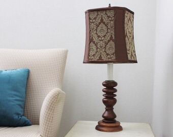 turned wood lamp etsy