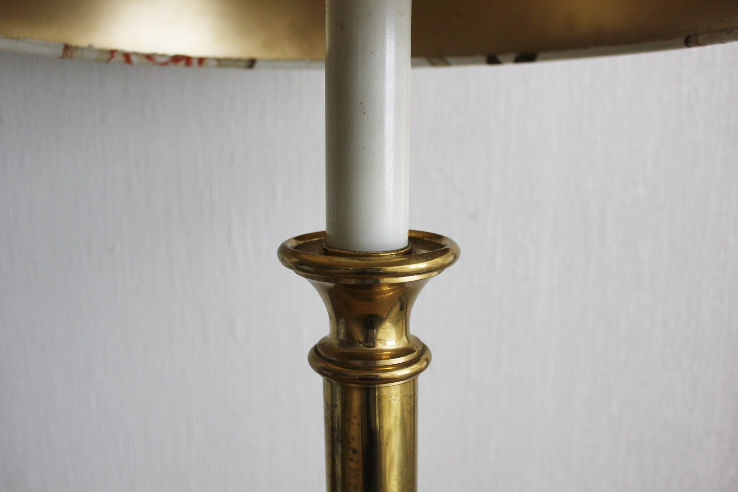 Tall Vintage Brass Candlestick Lamp with Updated Shade Etsy