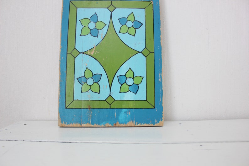 Vintage Blue and Green Painted Cutting Board