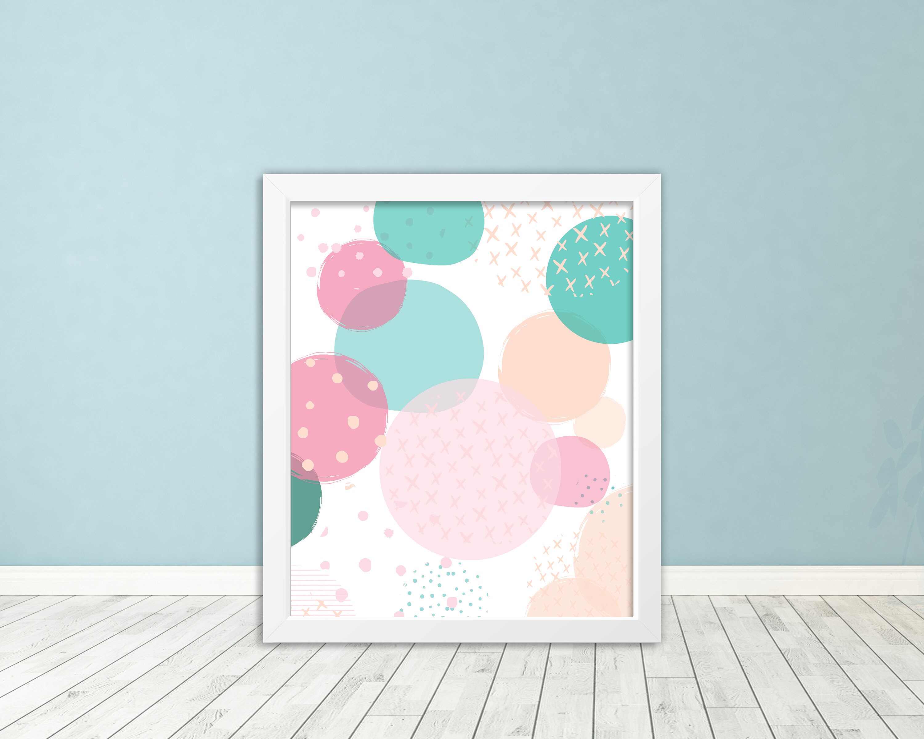 Abstract Wall Art Blush Pink and Green Art Bedroom Wall Art Etsy