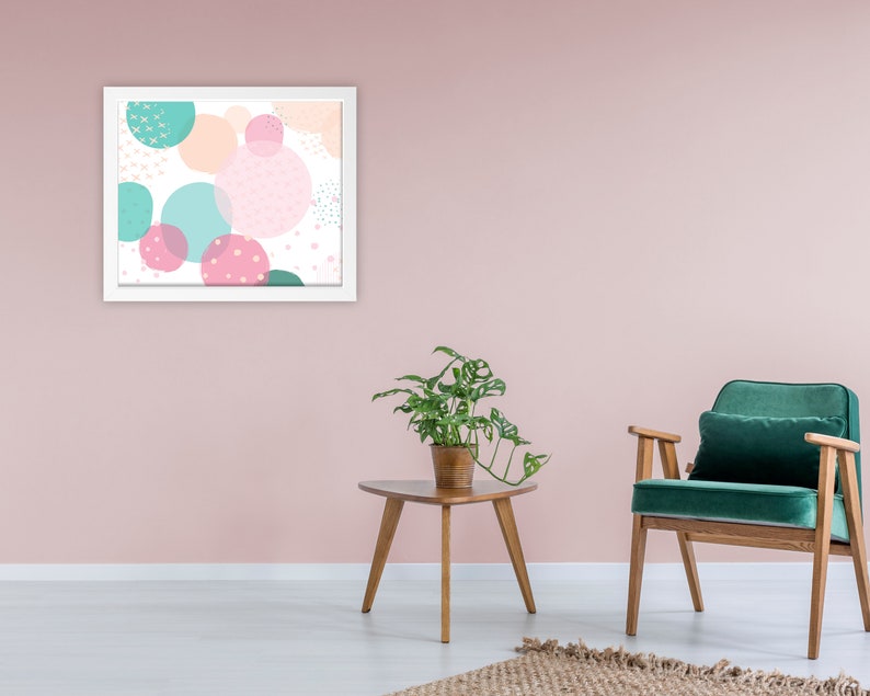 Abstract Wall Art Blush Pink and Green Art Bedroom Wall Art Etsy