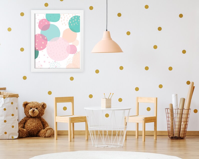 Abstract Wall Art Blush Pink and Green Art Bedroom Wall Art Etsy