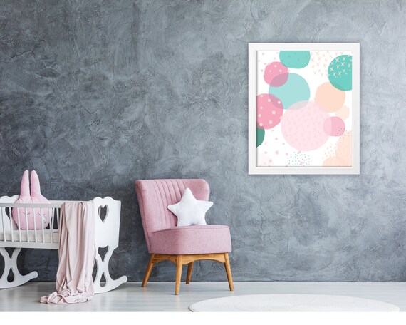 Abstract Wall Art Blush Pink And Green Art Bedroom Wall Art Girl S Bedroom Art Printable Digital Download Modern Art Abstract Art