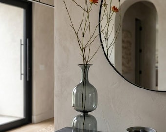 個性的な色の花瓶 - ムラーノ風テーブルセンターピース - 背の高いカラフルなフラワーホルダー - ミニマルなインテリア