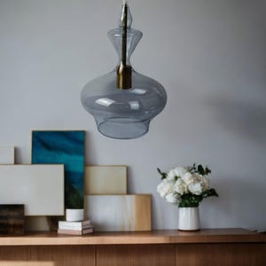 Glass Ceiling Light Fixture - Blown Glass Kitchen Island Light - Ceiling Pendant Lights - Hanging Pendant Lamp - Glass Pendant Lighting