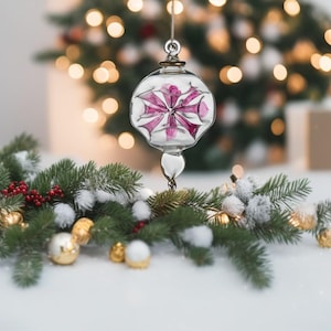 Hand Blown Purple Glass Ornament | Christmas Tree Decorations | Glass Ball Ornaments | Holiday Décor Handmade bauble | Hanging Ornament Gift