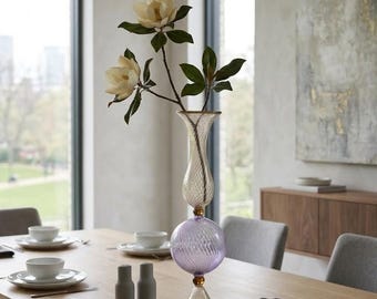 手吹きガラスの花瓶 - ユニークなフラワーホルダー - モダンなホームデコレーション - 手作りのテーブルセンターピース
