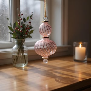Hanging Tree Ornament for Holiday Decor | Blown Glass Ball Ornaments Gift | Custom Ornament Decoration | Handblown Christmas Tree bauble