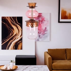 Hand Blown Glass Pendant Light | Multi Layered Ceiling Light Fixture | Home Pendant Lighting | Hanging Pendant Lamp | Kitchen Island Lights