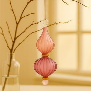 Handmade Glass Ornament Christmas Gift | Hand Blown Glass Decoration Tree | Holiday Glass Ornament Vintage | Hanging Christmas Ornament