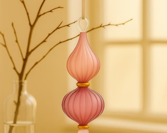 Hand Blown Glass Christmas Ornament | Vintage Pink Holiday Bauble