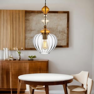 Glass Pendant Light | Pendant Light for Dining room | Hand Blown Pendant Lighting | Kitchen Pendant Lights | Modern Lighting | Ceiling Light