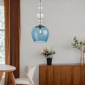 Modern Pendant Lighting | Blown Glass Pendant Lights | Ceiling Light Pendant Fixture | Kitchen Lighting | Hanging Pendant Lamp for Dining