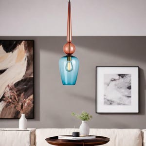 Hand Blown Glass Pendant Lights | Modern Pendant Lamp | Blown Glass Pendant Light | Kitchen Pendant Lighting | Unique Hanging Lights