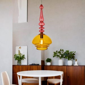 Blown Glass Pendant Light | Kitchen Pendant Lighting | Hanging Lamp | Glass Pendant Lights | Ceiling Light Fixture | Hanging Lights