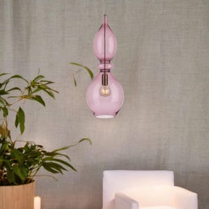 Pendant Lighting Kitchen Island | Hand Blown Glass Pendant Lights | Modern Ceiling Light Fixture | Hanging Lamp | Pendant Light for Bedroom