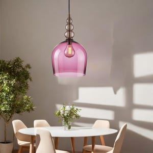 Blown Glass Pendant Fixture | Kitchen Island Ceiling Light | Hand Blown Glass Pendant | Hanging Pendant Lighting Fixture | Pendant Lights