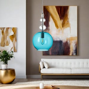 Blown Glass Pendant Light | Kitchen Lighting | Glass Pendant Lights | Hanging Lamp | Pendant Lamp | Ceiling Light | Glass Pendant Lighting