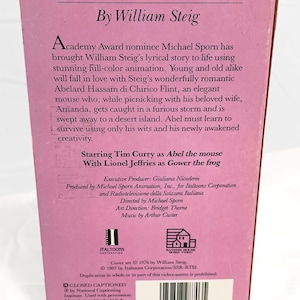 VHS: Abel’s Island by William Steig - Tim Curry 1988 Animated Classic image 3