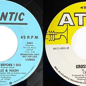 Lot of 2 Rock Legends 7” 45s, Cream, Crosby Stills & Nash – Original Pressings