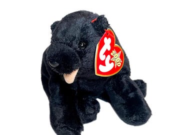 Vintage Cinders the Bear TY Beanie Baby - Retired Plush Collectible Toy