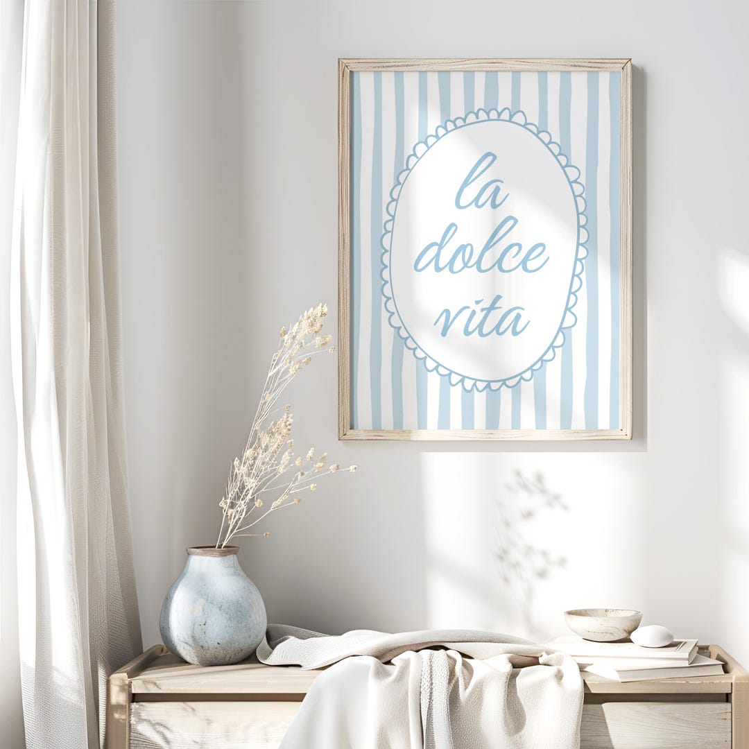 La Dolce Vita Print: Trendy Light Blue Dorm Room Decor (printable ...