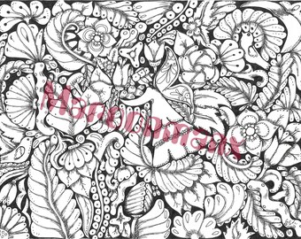Fairy Digital Coloring Page/Highly Detailed/No AI/Original Art/Downloadable Art