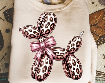Retro Balloon Dog PNG, Coquette Animal Print (Digital Download)