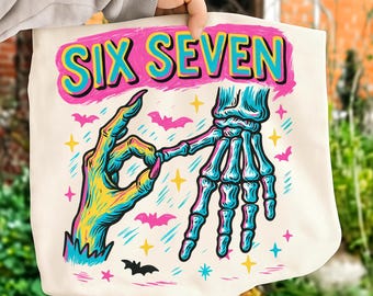 Trending Six Seven Meme PNG  Preppy 6 7 PNG T-shirt Design Six Seven Witch Skeleton Viral Tiktok Hands Sublimation Design Digital Download