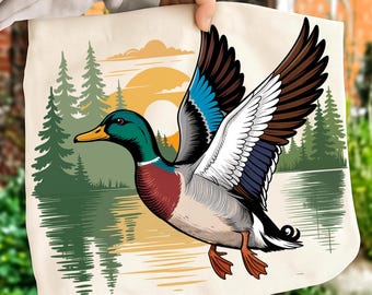 Mallard Duck PNG , Flying Mallard Duck Hunting Sublimation Design,Mallard Female Duck Deign DTF Tshirt Design