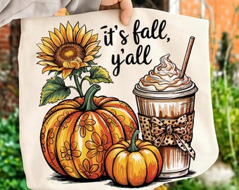 Its Fall Y'all PNG, Leopard Pumpkin Iced Coffee Design (Digital Download)