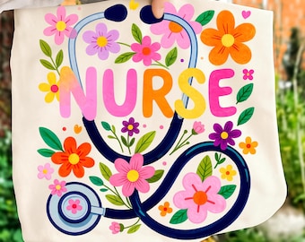 Floral Nurse Stethoscope PNG, Nurse Life Tshirt Design, Nursing Sublimation