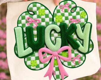 Lucky Patrick Day imitatiegaren, vergrendelingshaak Lucky Shamrock shirtontwerp, trendy Saint Patrick Irish Clover, png