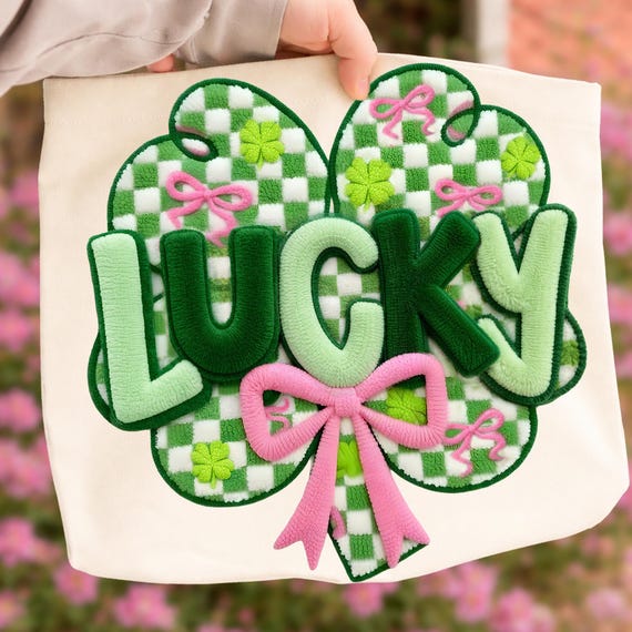 Faux Yarn Lucky Patrick Day PNG, Latch Hook Lucky Shamrock Shirt Design, Trendy Saint Patrick Irish Clover PNG