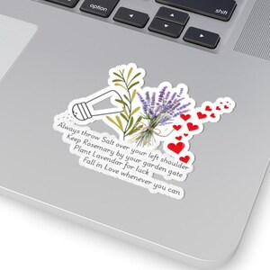 de citation d'herbe de sorcière | de charme d'amour de lavande de romarin de sel | Décalcomanie en vinyle pour jardin Cottagecore