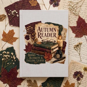 Autumn Reader Journal | Books Blankets and Falling Leaves Notebook | Fall Book Lover Hardcover Journal | Cozy Reading Journal | Bookish Gift