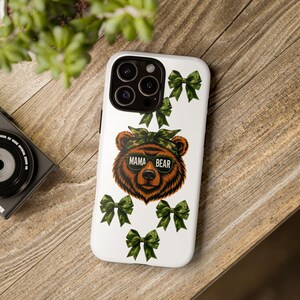Mama Bear-telefoonhoesje, schattige beer-telefoonhoes, stoere hoesjes voor moeders, bosdierenaccessoires, cadeau voor Moederdag