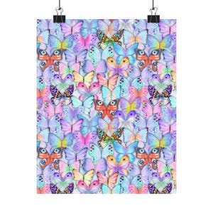 Butterfly Garden Wall Art | Colorful Matte Vertical Posters for Home Decor, Gifts, Nursery Wall, Spring Decor, Cozy Atmosphere