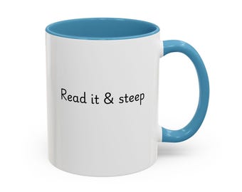 Read It & Steep Accent Mug, Tea Mug for Book Lovers, Cozy Reading Gift, Funny Bookish Mug, Tea Lover Mug, Reader Gift Idea