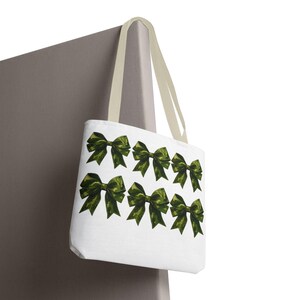 Camo bow Tote Bag, Shoulder Bag, Canvas Tote, Beach Bag, Shopping Bag, Reusable Grocery Bag