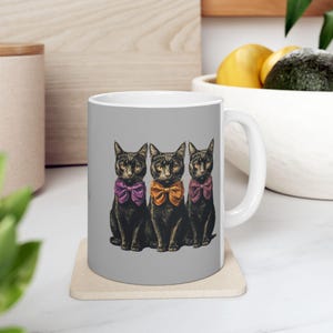 Stylish Cat Lover&#39;s Ceramic Mug, Cute Cat Coffee Cup, Unique Gift for Cat Parents, Animal Lover Present, Fun Home Decor